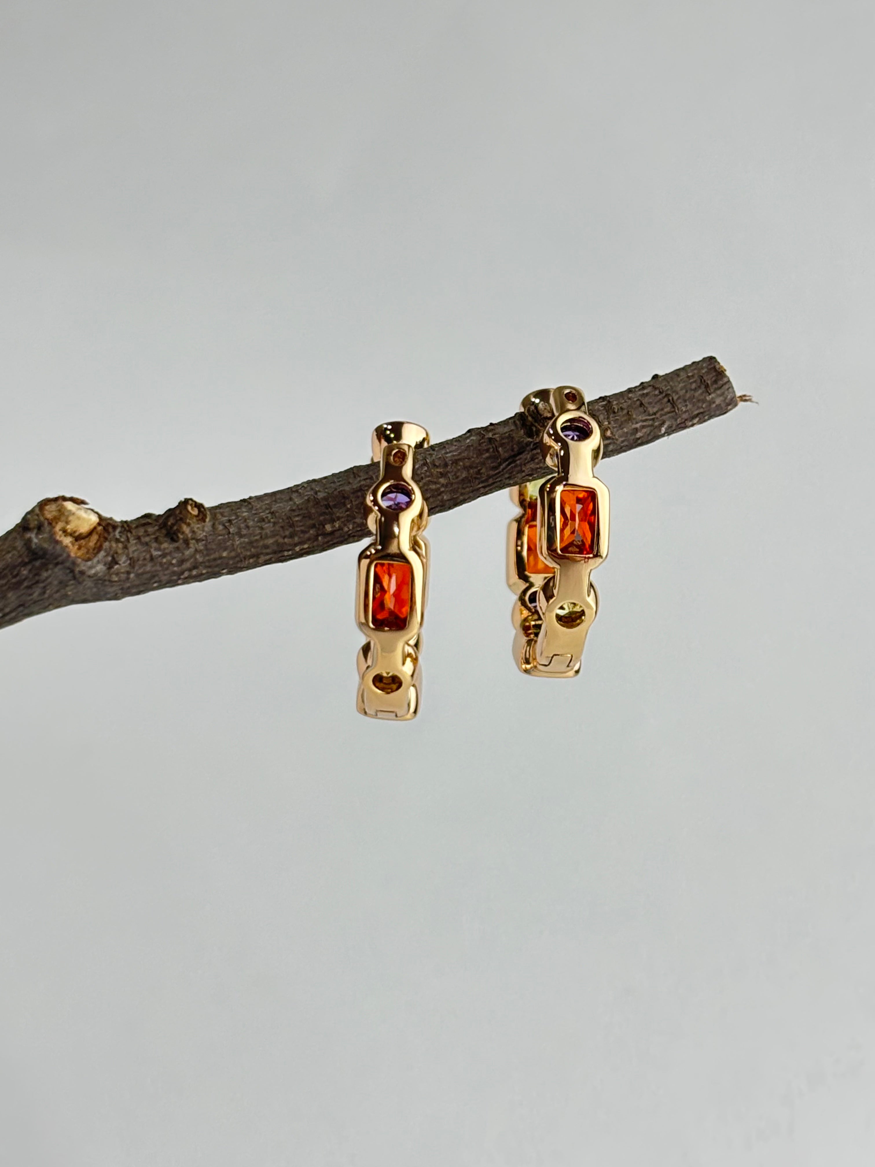 Celeste Gem Hoops