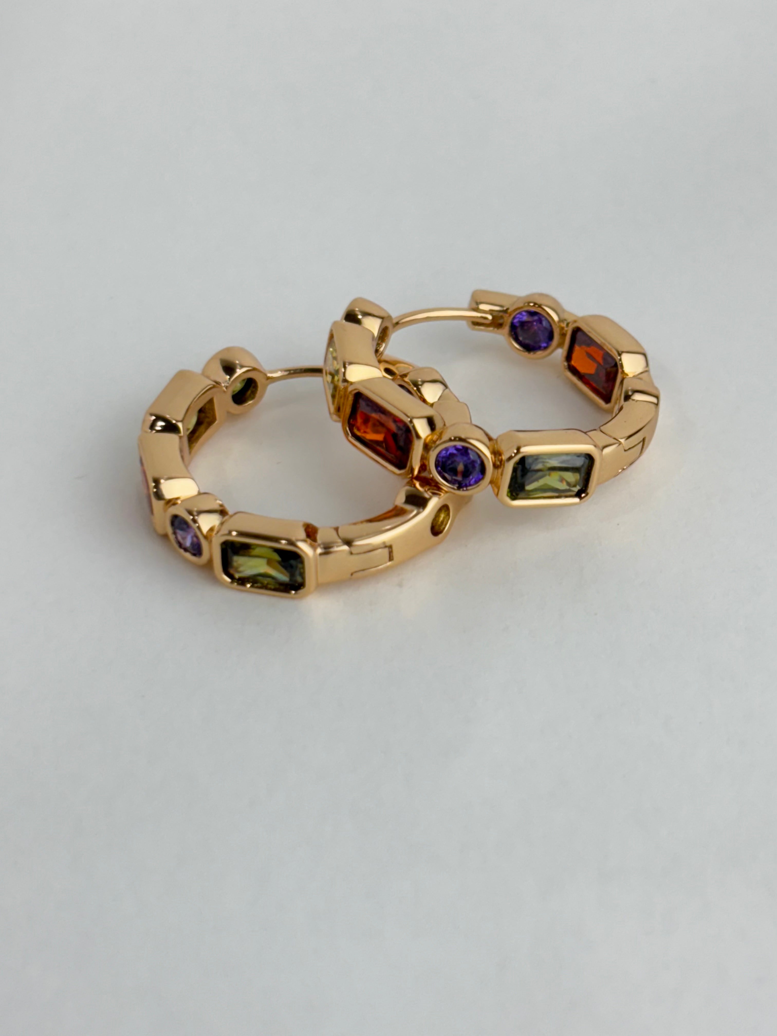 Celeste Gem Hoops