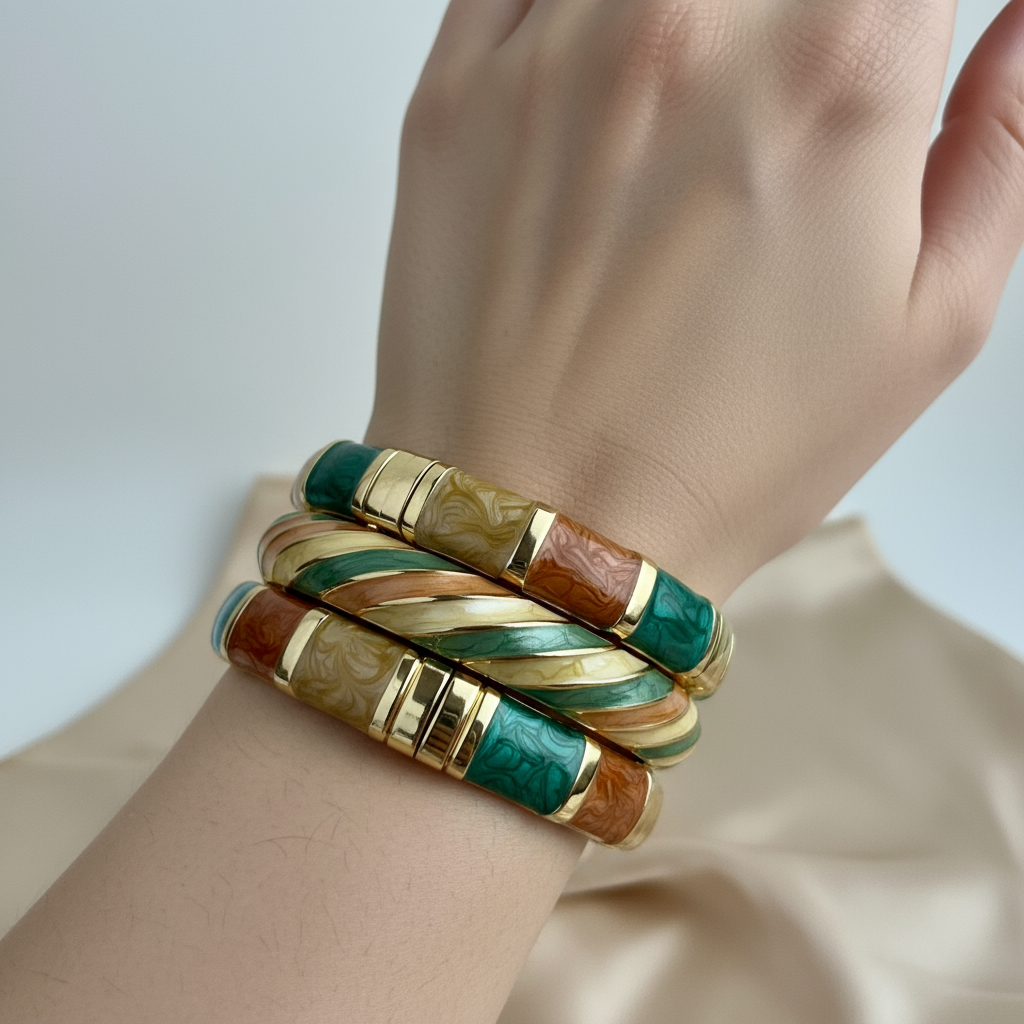 Enamel Bangles Stack