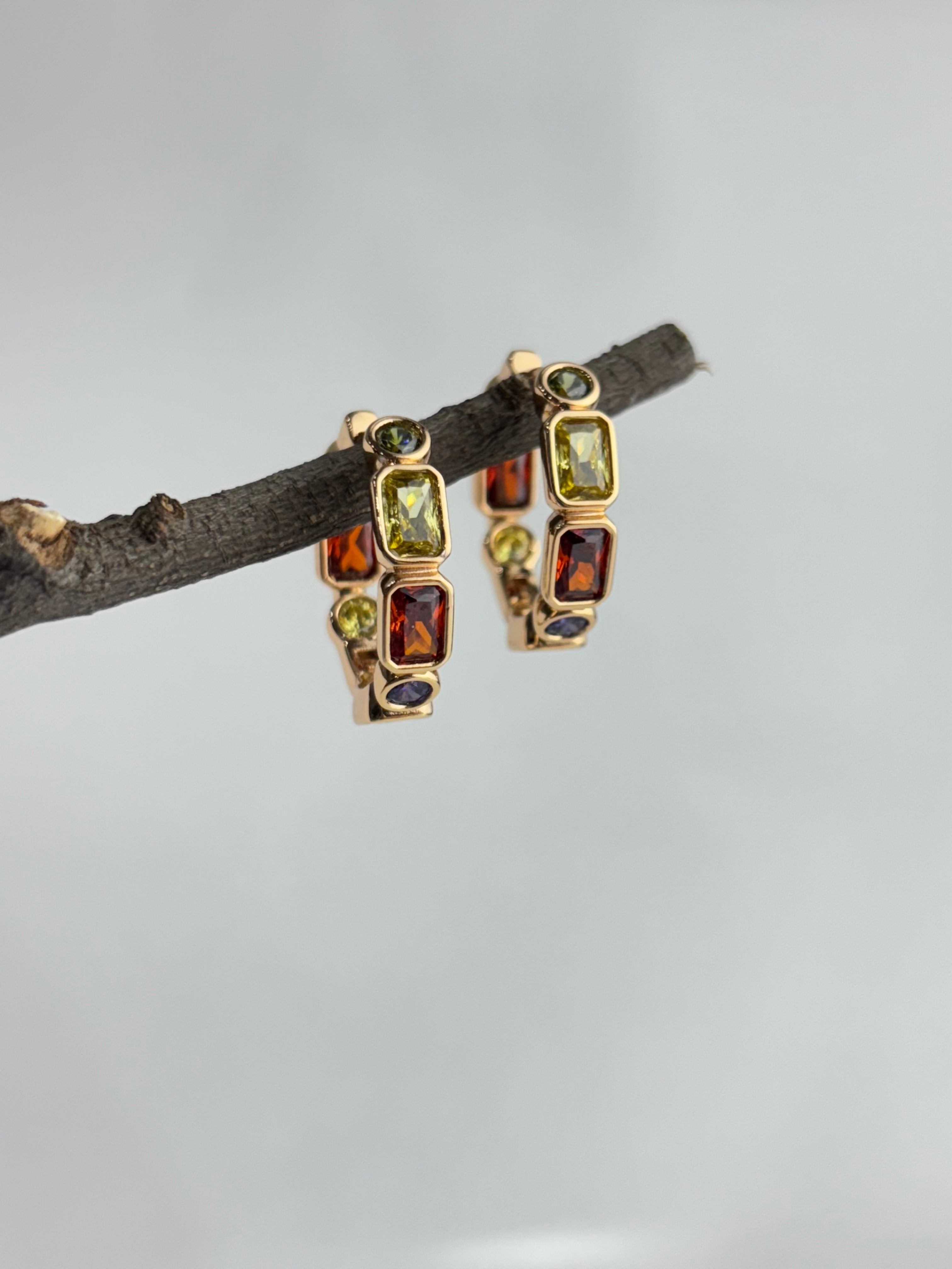 Celeste Gem Hoops