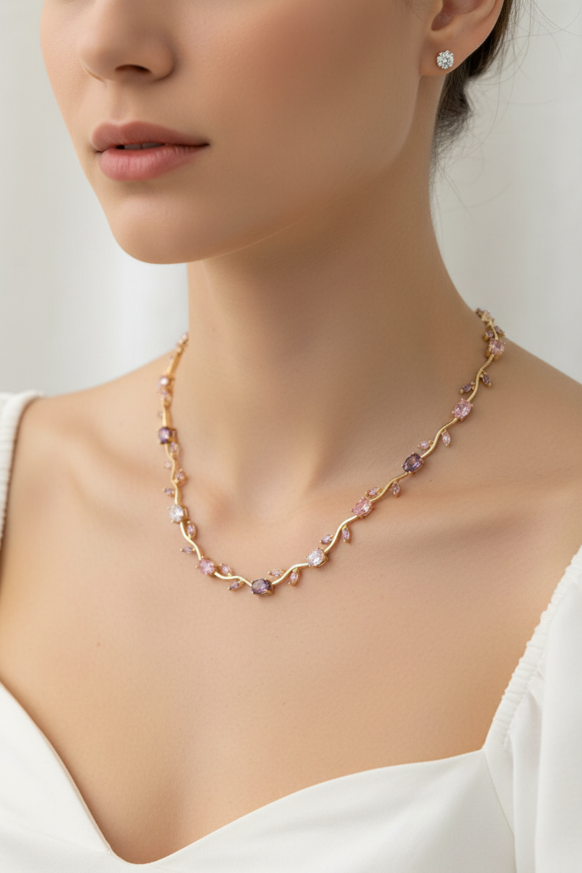 Tulip Necklace (Pink N Purple)