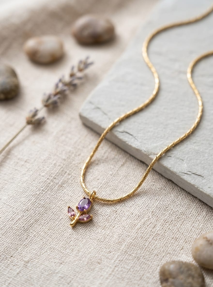 Tulip Necklace (Lavender)