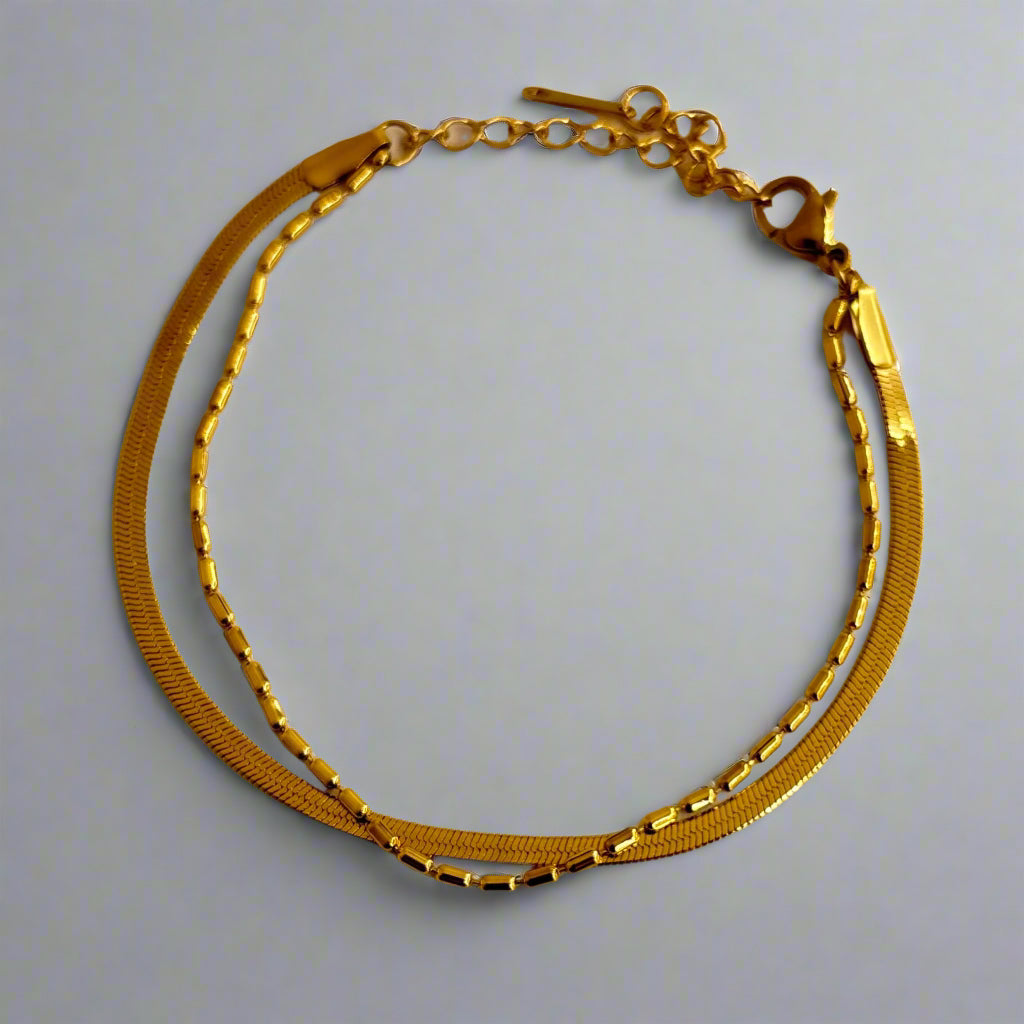 Dainty double layered anklet